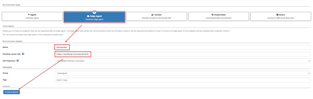 Configuration via agent edge